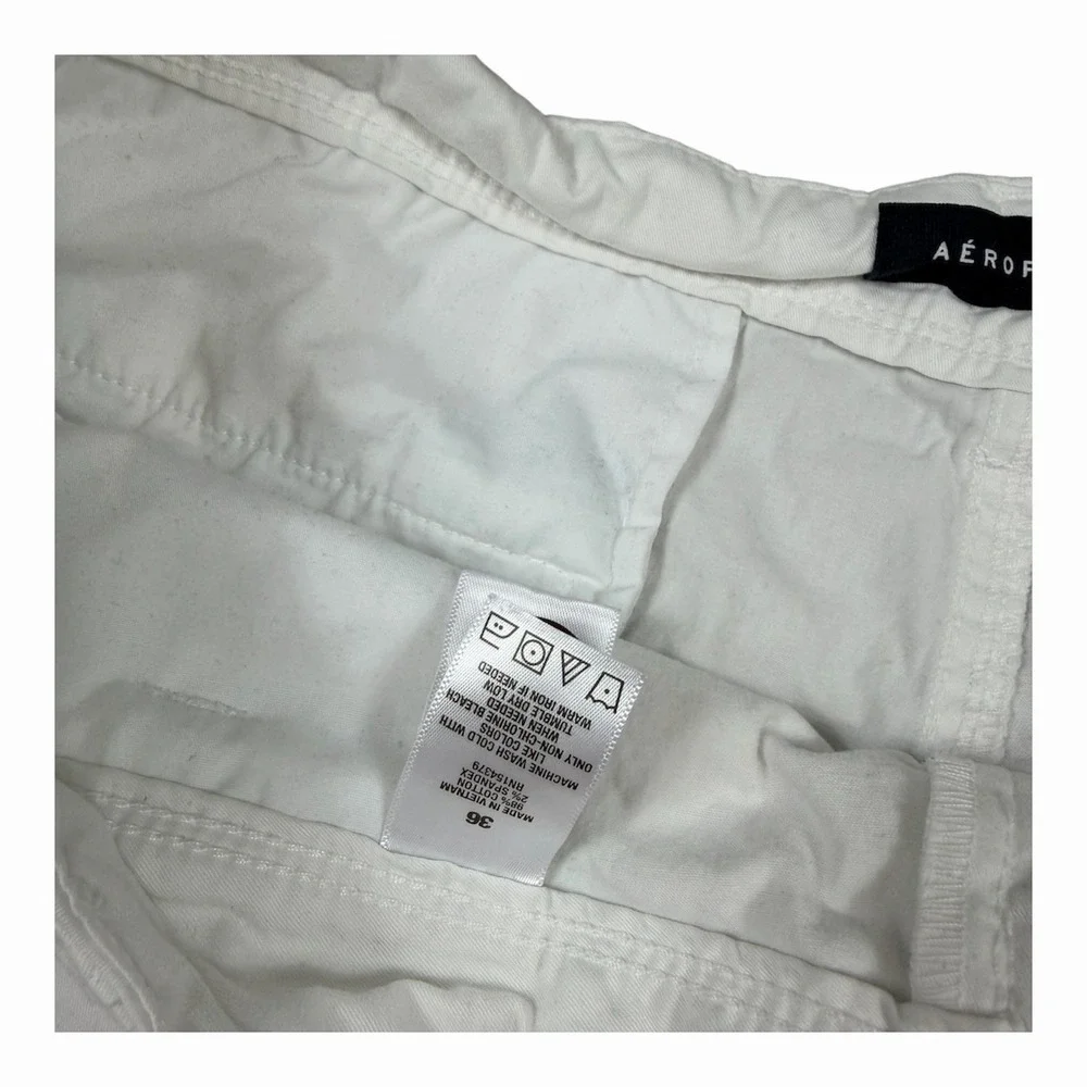 Aeropostale Men's Chino Shorts Mid Rise Regular Fit White Size 36